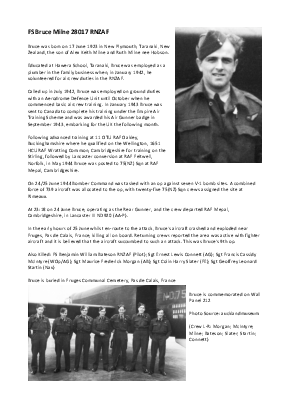 A preview of a PDF biography for Milne, Bruce